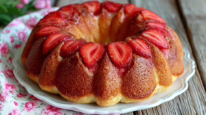 Gâteau ricotta et fraises moelleux et sans batteur le dessert du week-end qui cartonne