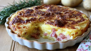 Gratin de pommes de terre au jambon et à la provola le plat unique qui régale toute la famille