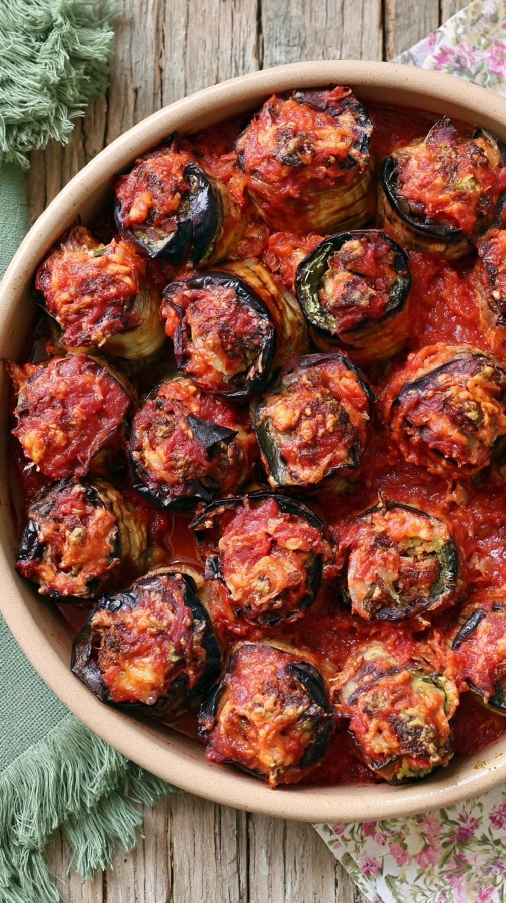 Roulés d'aubergines grillées à la viande et au fromage filant le plat du soir qui régale tout le monde