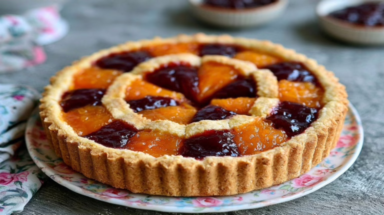Tarte bicolore à la confiture de cerises le dessert maison gourmand qui fait craquer tout le monde