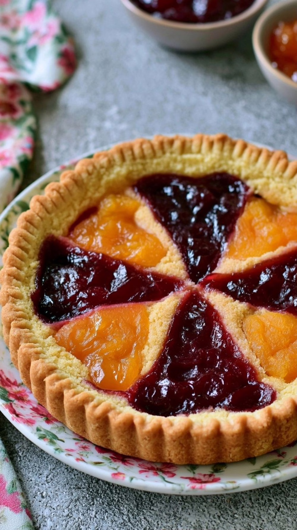 Tarte bicolore à la confiture de cerises le dessert maison gourmand qui fait craquer tout le monde