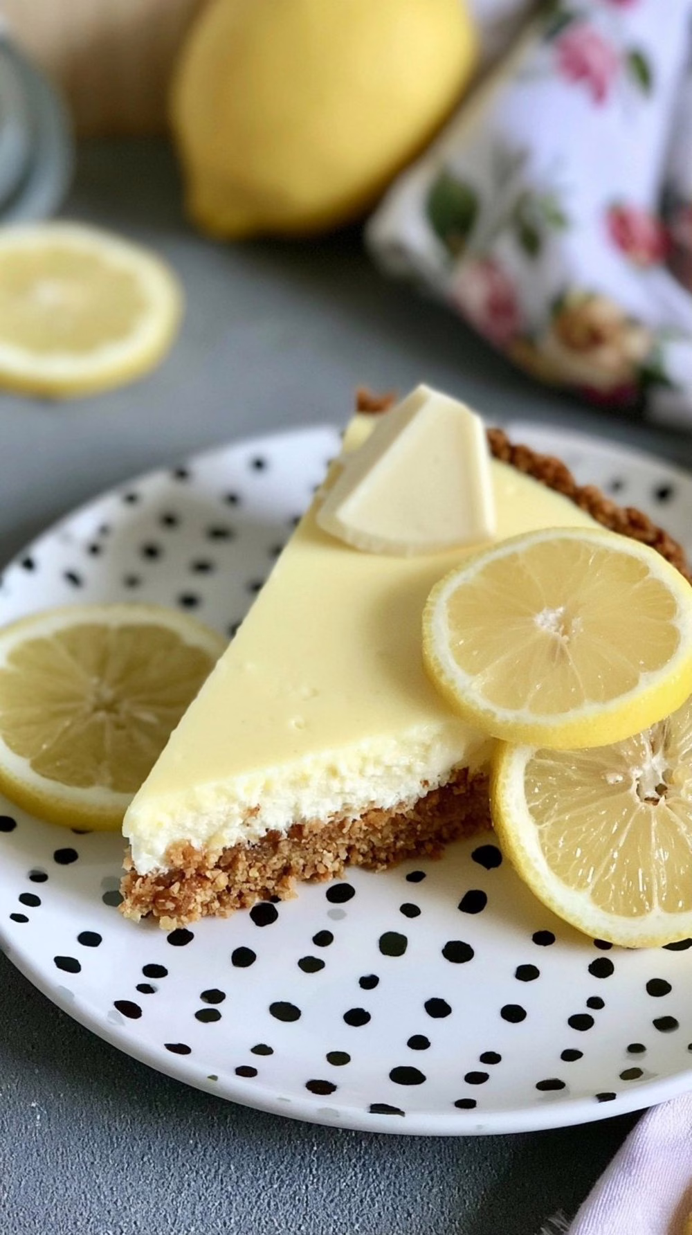 Tarte froide au citron et chocolat blanc crémeuse et irrésistible à garder au frigo cet été