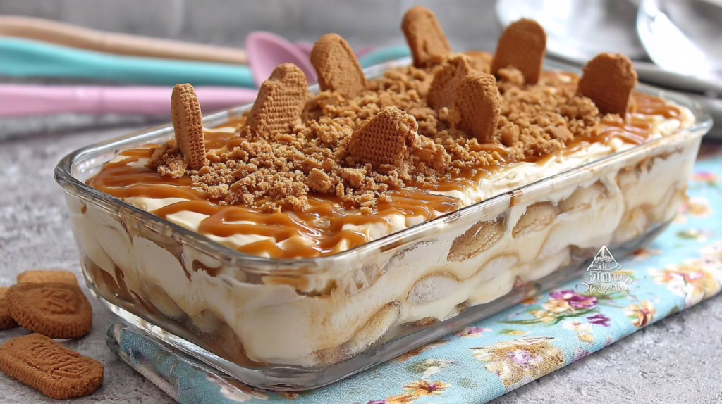 Tiramisu à la crème Lotus moelleux et irrésistible une alternative gourmande au classique qui va faire fondre tous les becs sucrés