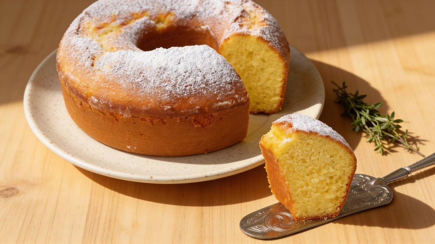 Ciambella moelleuse et haute le gâteau du dimanche qui fait l'unanimité