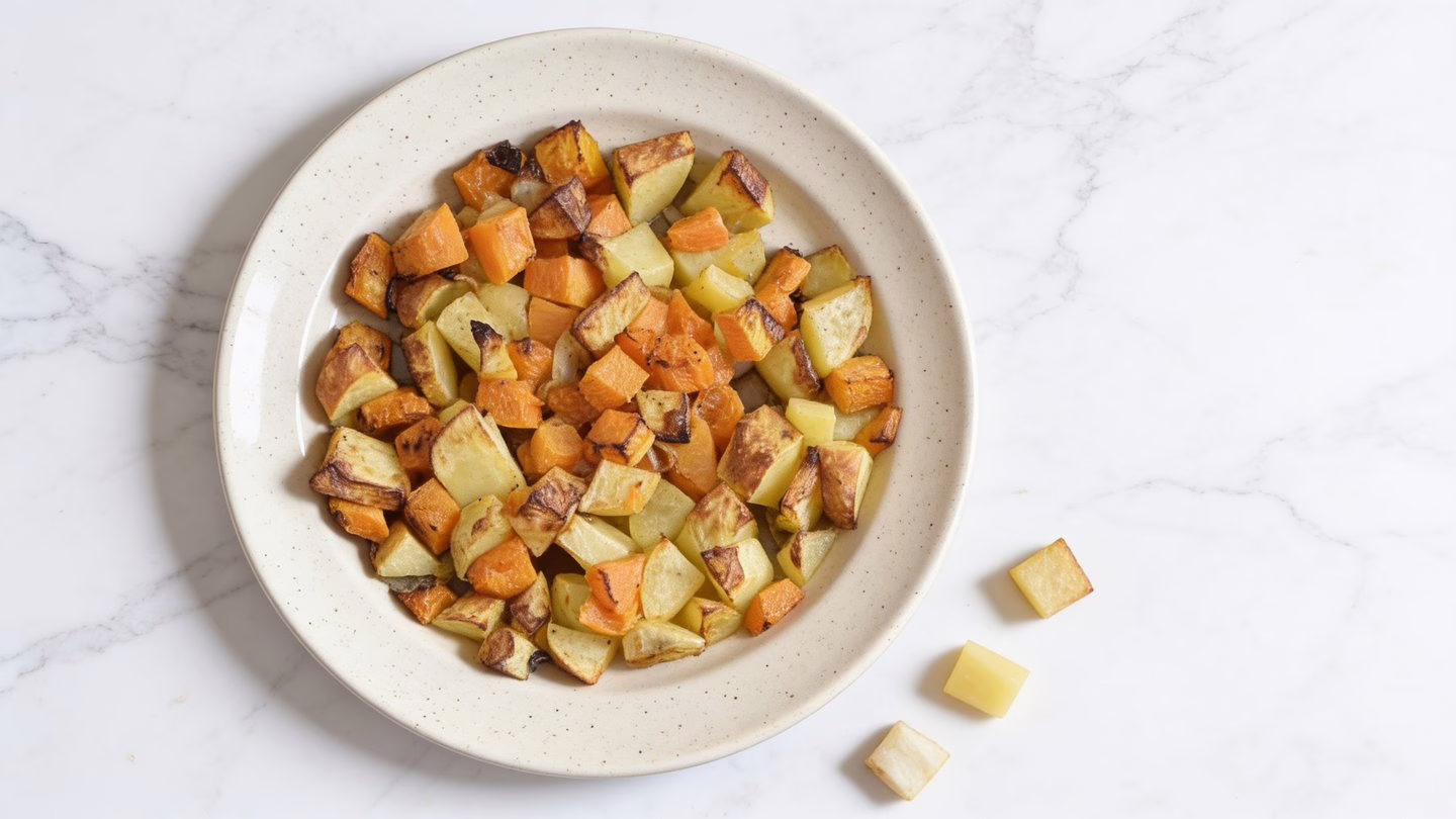 Courge et pommes de terre à la friteuse à air le plat d'automne qui régale la famille