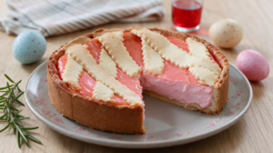 Crostata à la ricotta rose de Pâques le dessert fondant qui fait craquer tout le monde