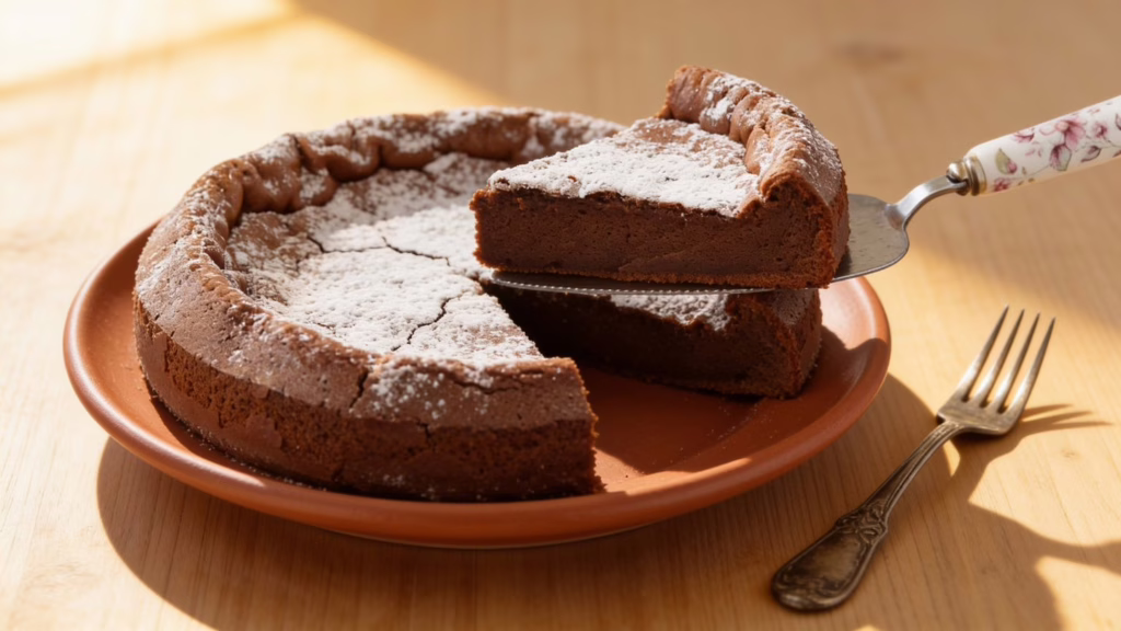 Gâteau fondant au chocolat sans farine qui se mange comme un bonbon