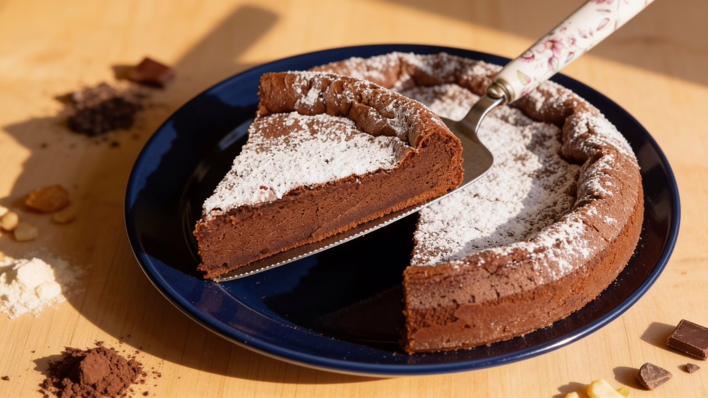 Gâteau fondant sans farine qui se mange comme un chocolat