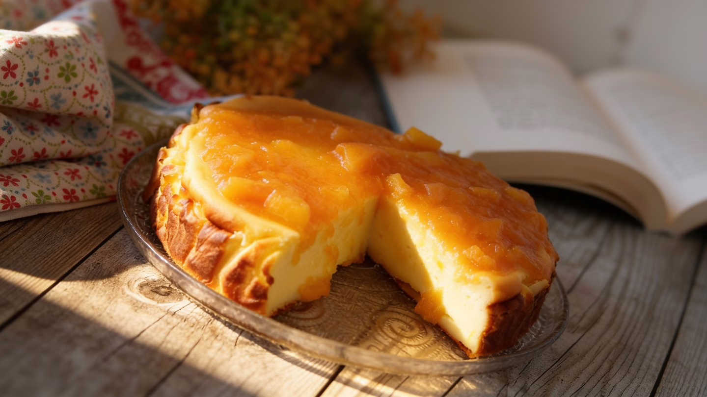 Gâteau soufflé aux pêches léger et aérien le dessert d'été qui change tout