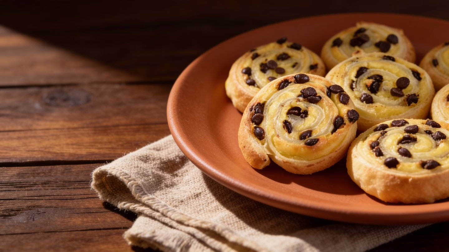 Girelles de feuilleté crème et chocolat prêtes en 20 minutes