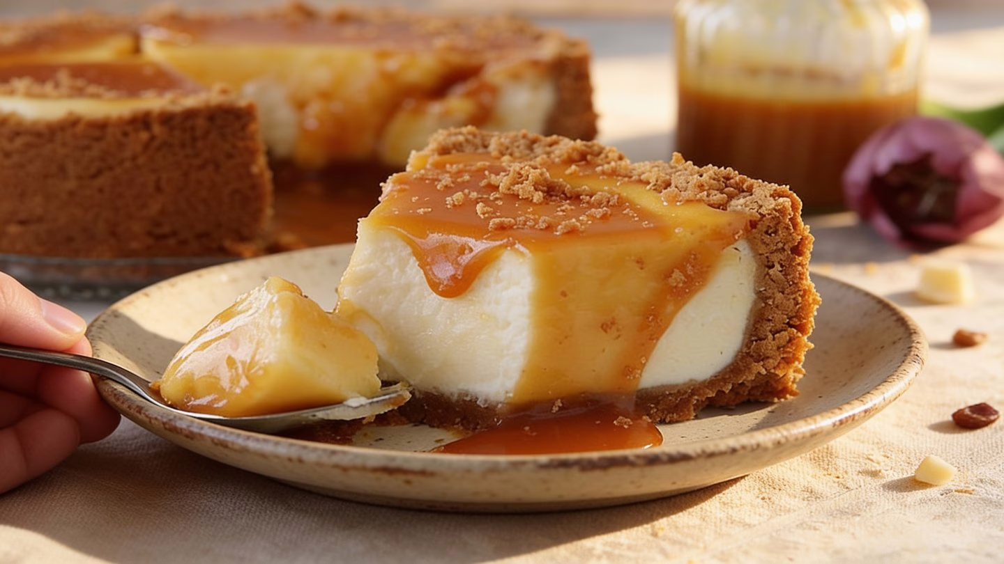 New York cheesecake au caramel salé le dessert qui rend accro
