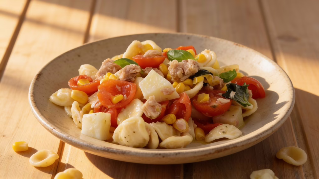 Salade d'orecchiettes estivale au thon et basilic fraîche et irrésistible