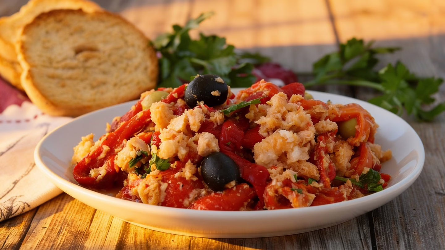 Salade de thon aux poivrons le plat unique frais à préparer à l'avance
