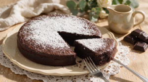 Gâteau fondant au chocolat sans levure dont le cœur coulant est irrésistible