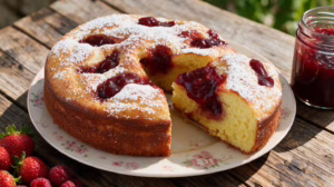 Gâteau ricotta et confiture sans batteur moelleux et irrésistible