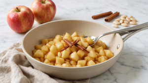 Pommes poêlées à la cannelle et aux amandes le dessert rapide qui régale